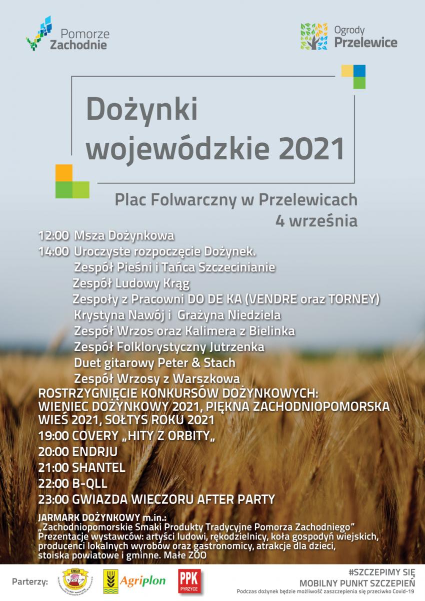 Zaproszenie na Dożynki Wojewódzkie 2021 w Przelewicach