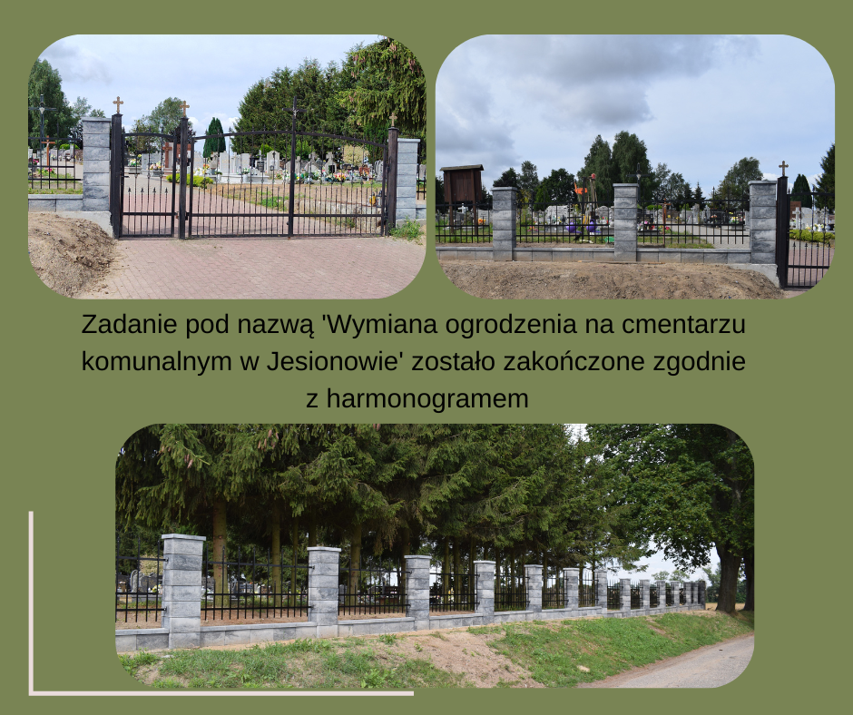 Zakończenie projektu wymiany ogrodzenia na cmentarzu komunalnym w Jesionowie!